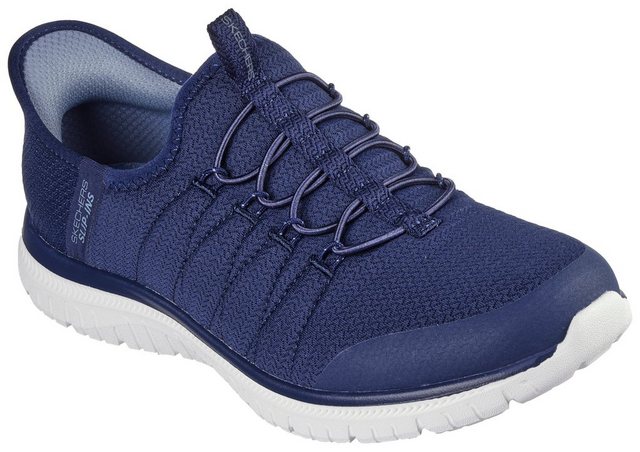 Skechers VIRTUE-GLOW Slip-On Sneaker Schlupfschuh, Slipper, Freizeitschuh mit praktischen Gummizügen (navy)