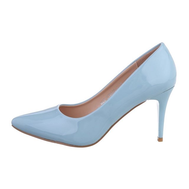 Ital-Design Damen Abendschuhe Elegant High-Heel-Pumps Pfennig-/Stilettoabsatz High Heel Pumps in Hellblau (blau)