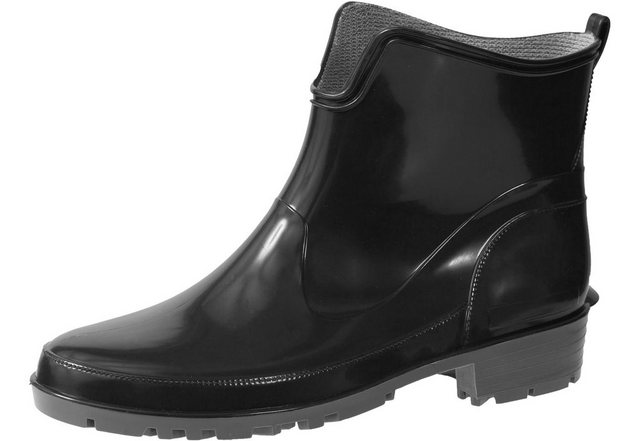 Ladeheid Gummistiefeletten LA-930 kurze Boots für Frauen Gummistiefel Damen wasserfest und bequem (Schwarz)