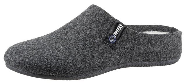 VERBENAS York Fieltro Pantoffel, Hausschuh, Homeslipper, Clog mit Warmfutter-Innensohle (anthrazit)