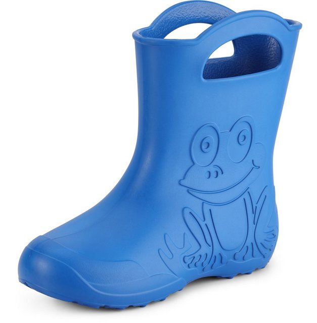 Ladeheid EVA Regenschuhe für Frauen LA-CA-09 Gummistiefel Damen federleichte Gartenschuhe mit Griffen (Blau)