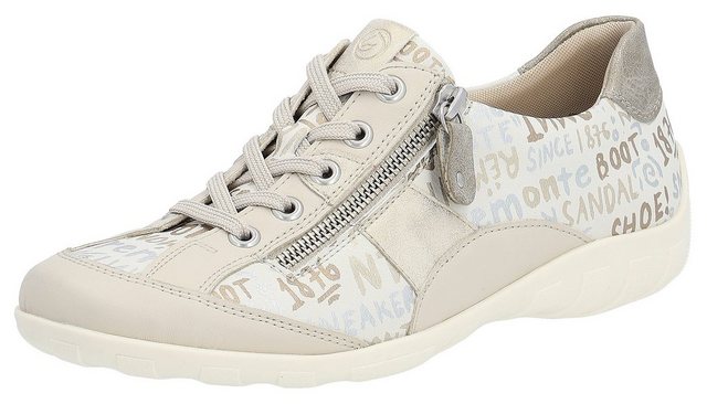 Remonte Schnürschuh mit feinem Metallic-Schimmer (beige kombiniert)