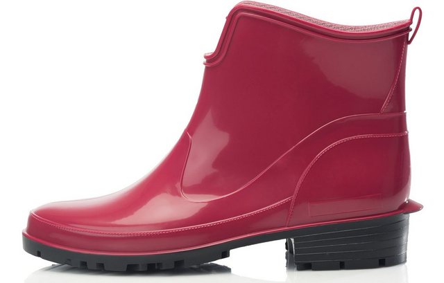 Ladeheid Gummistiefeletten LA-930 kurze Boots für Frauen Gummistiefel Damen wasserfest und bequem (Rosa)