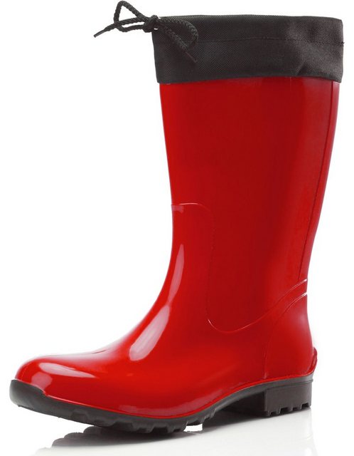 Ladeheid Damen Gummistiefel mit Stulpe LA-968 Gummistiefel (rot|schwarz)