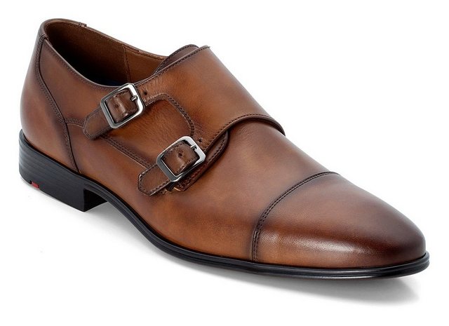 Lloyd MAILAND Slipper Anzugschuh, Business Schuh, Monk mit Lederinnensohle (cognac-used)