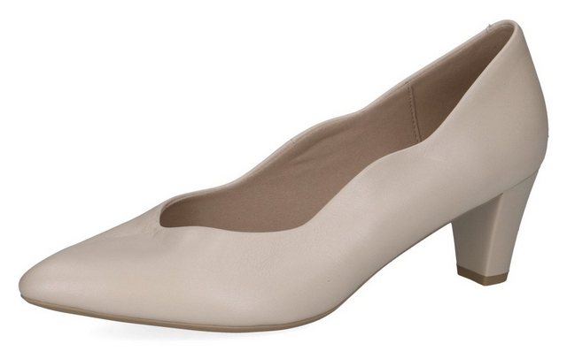 Caprice Pumps, Abendschuh, Festtagsschuh,Trichterabsatz, in spitzer Form, Weite G (beige)