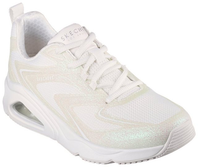 Skechers TRES-AIR UNO-GLIT-AIRY Keilsneaker mit cooler Absatzgestaltung, Freizeitschuh, Halbschuh, Schnürschuh (weiß)