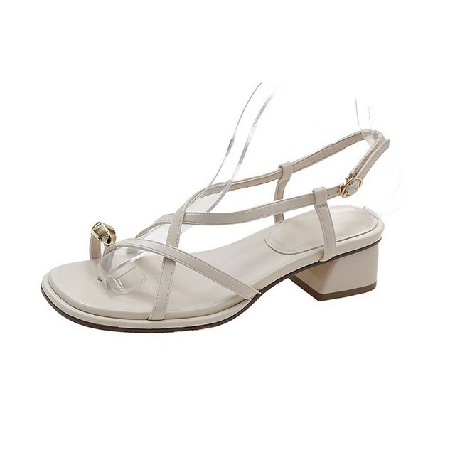 SUNEE Sandalen mit hohen Absätzen, Flip-Flops, Metallschnalle High-Heel-Sandalette (1-tlg., elegantes Geschäft) Ein Wort Schnalle (weiss)