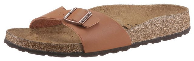 Birkenstock »MADRID« Pantolette in schmaler Schuhweite, mit ergonomisch geformtem Fußbett (hellbraun)