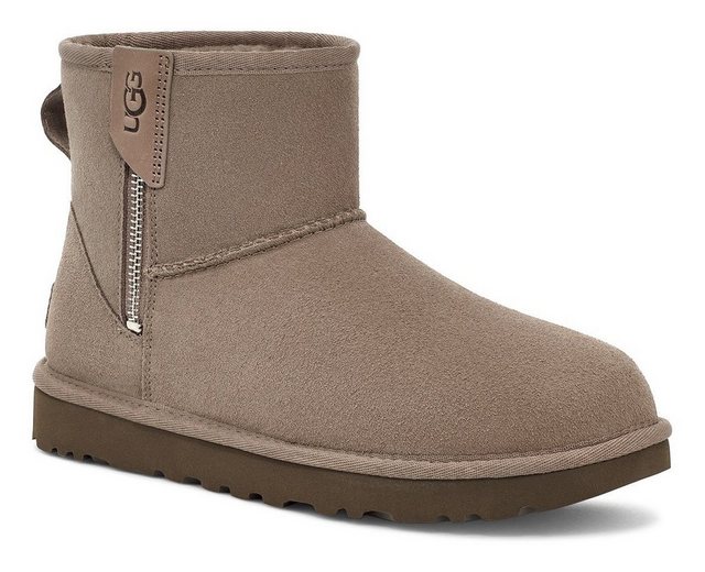 UGG CLASSIC MINI BAILEY ZIP Winterboots Winterstiefel, Snowboots, Schlupfstiefel mit Warmfutter (taupe)