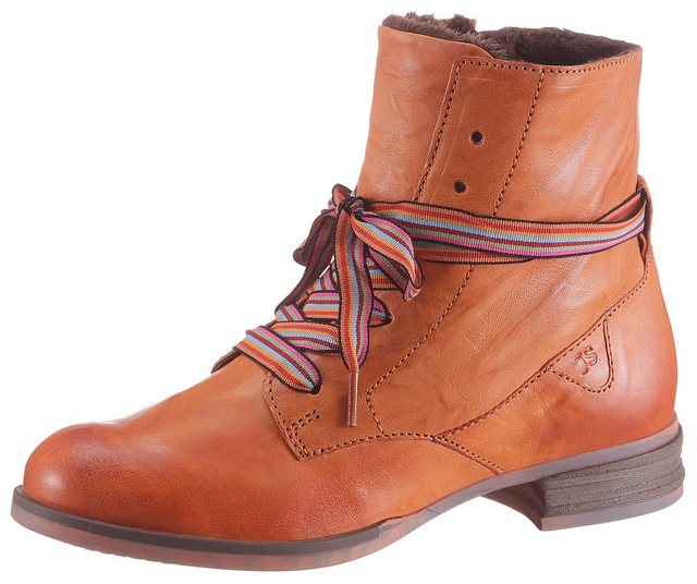 Josef Seibel »SANJA 04« Schnürboots mit schaftumspielender Schnürung (orange)