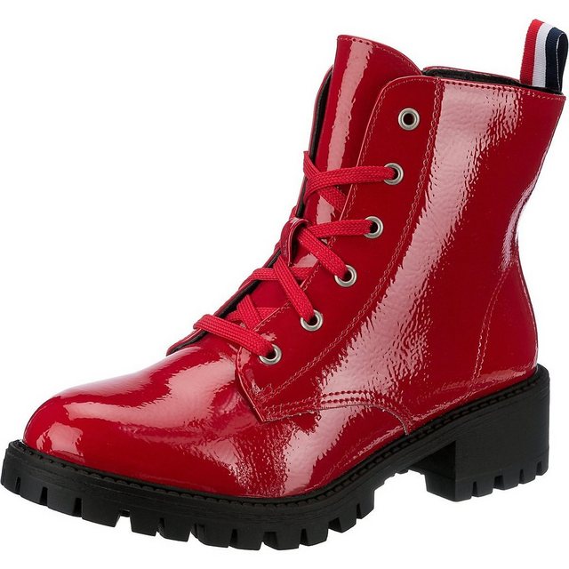 ambellis Fashion Schnürstiefeletten Mit Zipper Schnürstiefelette (rot)