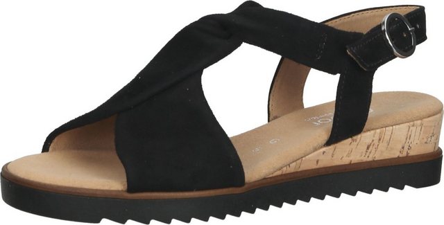 Gabor »Sandalen Leder« Keilsandalette (Schwarz)