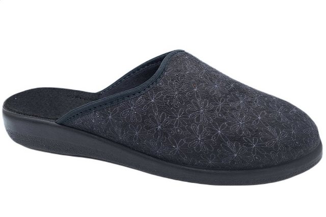 PADERO Damen Pantolette Hausschuh für breite Füße (Grau-115)