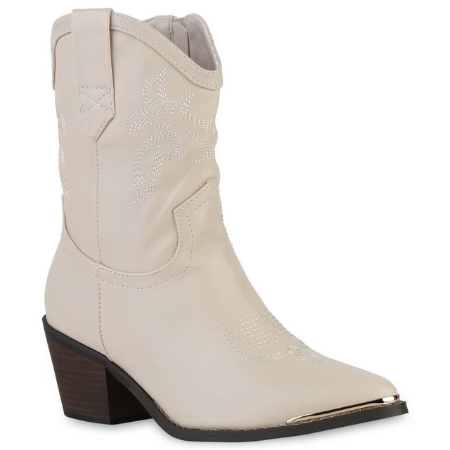 VAN HILL 839934 Cowboy Boots Bequeme Schuhe (Beige)