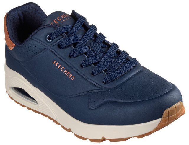 Skechers UNO-SUITED ON AIR Sneaker, Freizeitschuh, Halbschuh, Schnürschuh mit modischer Keilsohle (navy)