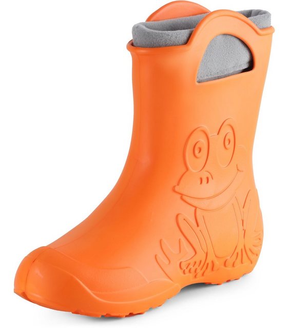 Ladeheid EVA Regenstiefel LA-CA-12 federleichte Regenschuhe Damen Gummistiefel mit herausnehmbares Innenfutter (Orange (151c))