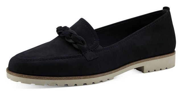 Tamaris Loafer Chunky Slipper, Plateau Slipper mit seitlichen Stretcheinsätzen (blau)