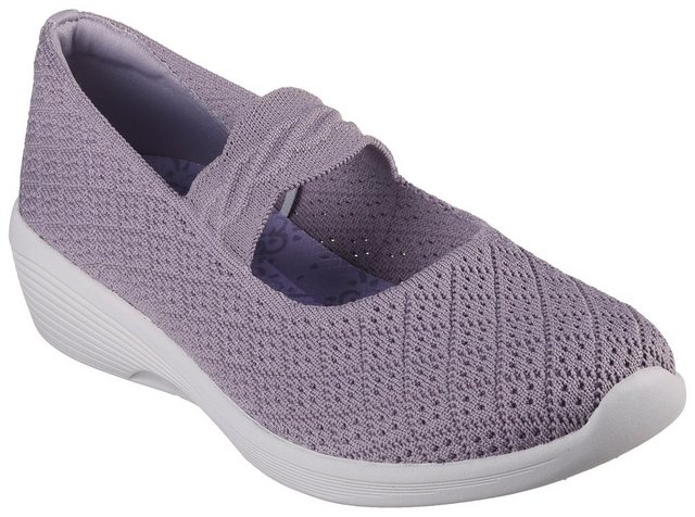 Skechers ARYA-THAT'S SWEET Riemchenballerina Keilpumps, Slipper für Maschinenwäsche geeignet (lila)