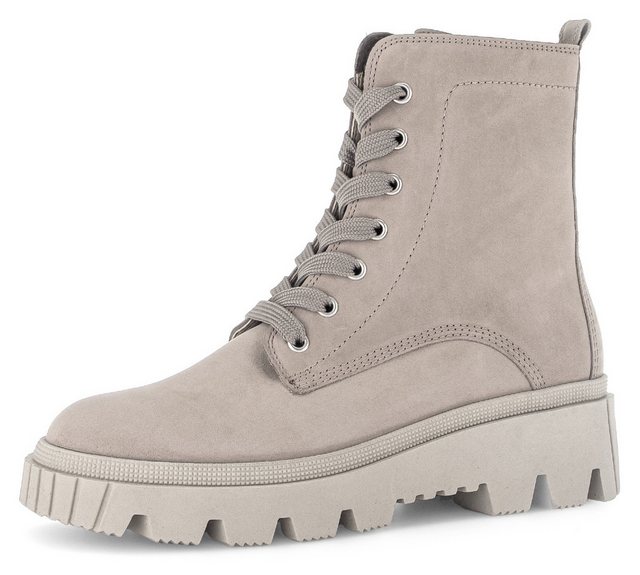 Gabor Schnürboots, Plateau, Schnürstiefelette, Chunky Boots mit Innenreißverschluss (beige)