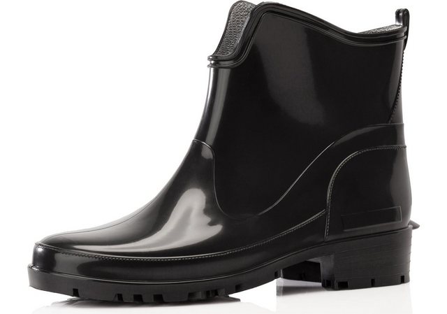 Ladeheid Gummistiefeletten LA-930 kurze Boots für Frauen Gummistiefel Damen wasserfest und bequem (Schwarz2)