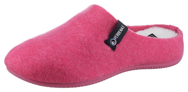 VERBENAS York Fieltro Pantoffel, Hausschuh, Homeslipper, Clog mit Warmfutter-Innensohle (pink)