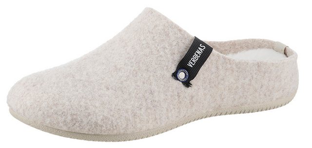 VERBENAS York Fieltro Pantoffel, Hausschuh, Homeslipper, Clog mit Warmfutter-Innensohle (beige meliert)