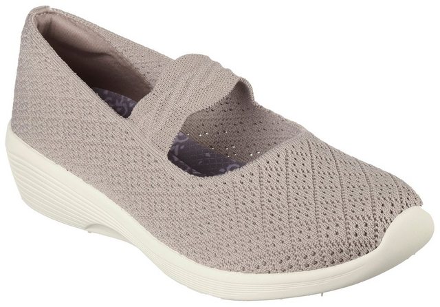 Skechers ARYA-THAT'S SWEET Riemchenballerina Keilpumps, Slipper für Maschinenwäsche geeignet (taupe)