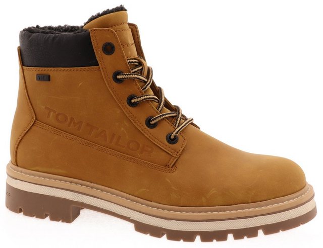 TOM TAILOR Winterboots mit gepolstertem Schaftrand (camelfarben-komibniert)