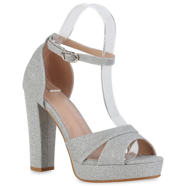 VAN HILL 839973 High-Heel-Sandalette Bequeme Schuhe (Silber)