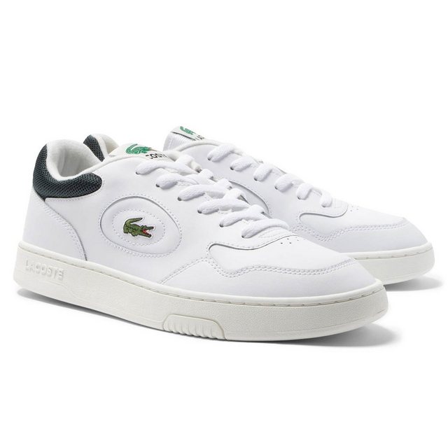 Lacoste Herren Sneaker - Lineset, Turnschuhe, Echt Leder Sneaker (Weiß/Grün)