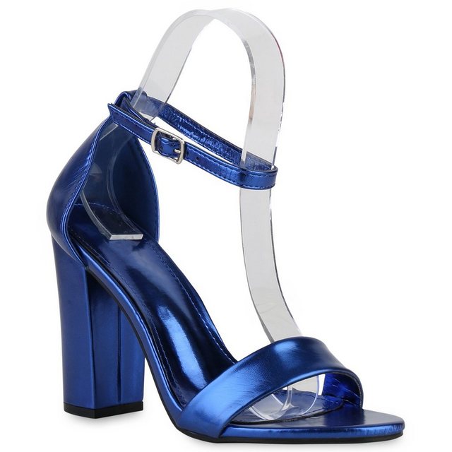 VAN HILL 839904 High-Heel-Sandalette Bequeme Schuhe (Blau Metallic)