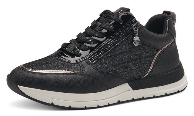 Tamaris Sneaker mit trendigen Metallic-Details (schwarz-altsilberfarben)