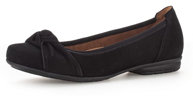 Gabor FLORENZ Ballerina Business Schuhe, Slipper mit modischem Knoten, Weite G (schwarz-black)