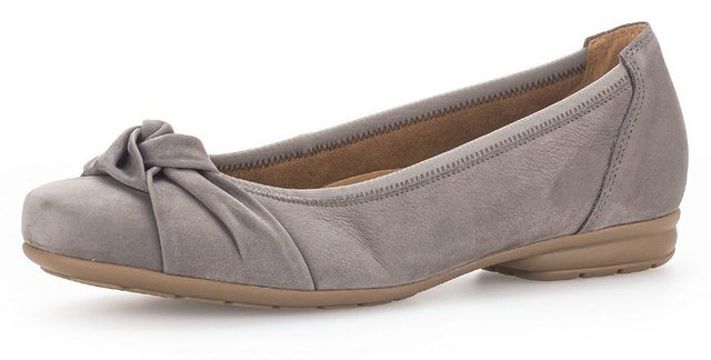 Gabor FLORENZ Ballerina Business Schuhe, Slipper mit modischem Knoten, Weite G (braun)