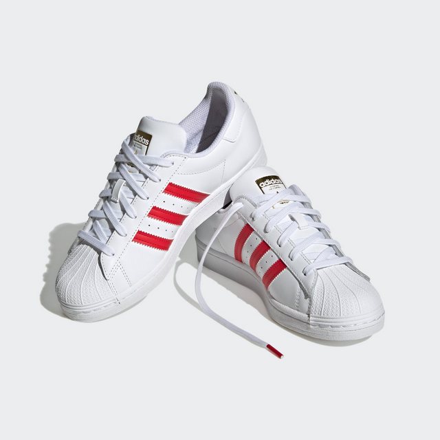 adidas Originals SUPERSTAR Sneaker (Cloud White / Better Scarlet / Gold Metallic)