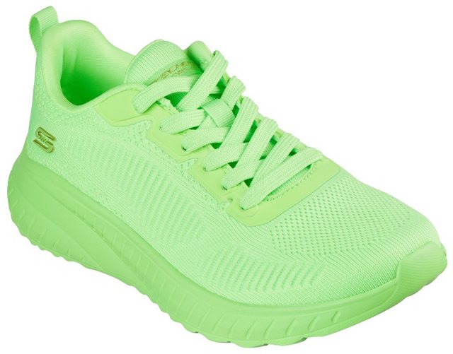 Skechers BOBS SQUAD CHAOS-COOL RYTHMS Sneaker in veganer Verarbeitung, Freizeitschuh, Halbschuh, Schnürschuh (neongrün)