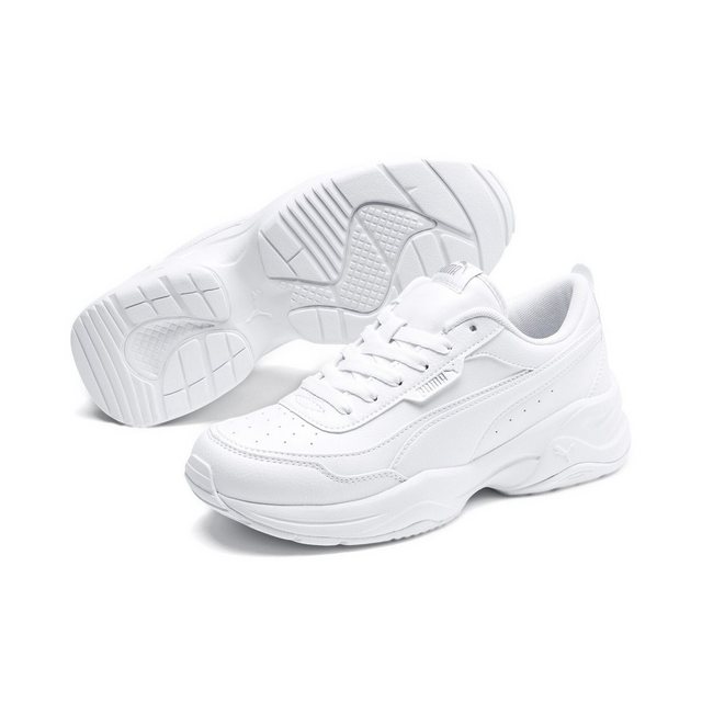 PUMA Cilia Mode Sneakers Damen Laufschuh (Puma White-Puma Silver|Weiß (Puma White-Puma Silver))