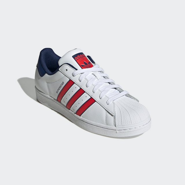 adidas Originals SUPERSTAR Sneaker (Cloud White / Better Scarlet / Dark Blue)