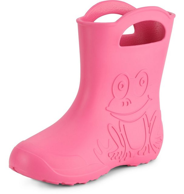 Ladeheid EVA Regenschuhe für Frauen LA-CA-09 Gummistiefel Damen federleichte Gartenschuhe mit Griffen (Rosa)