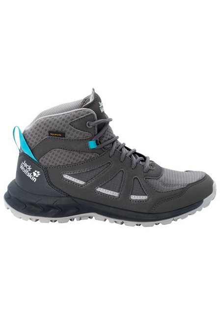 Jack Wolfskin »WOODLAND 2 TEXAPORE MID W« Wanderschuh (grey-hellblau)