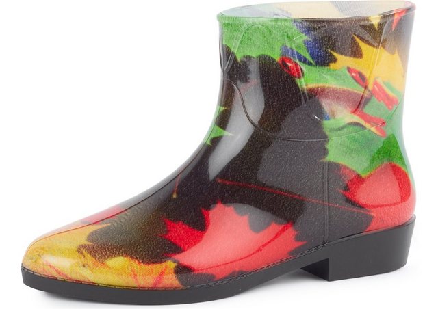 Ladeheid Regenstiefelette Damen LAZT201802 Gummistiefel für Frauen kurz und komfortabel (Muster-19)