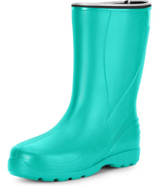 Ladeheid EVA leichte Regenstiefel wasserdichte Stiefel für Frauen Gummistiefel Damen perfekte Regenschuhe für Garten Ausflug Outdoor (Türkis9910)