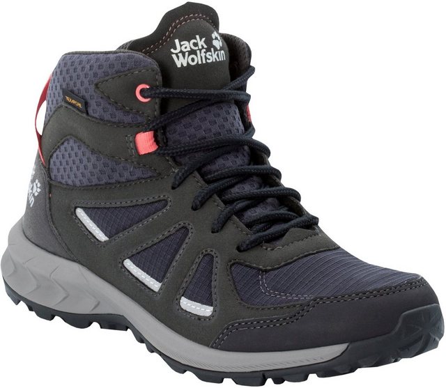 Jack Wolfskin »WOODLAND 2 TEXAPORE MID W« Wanderschuh (dark-blue-pink)