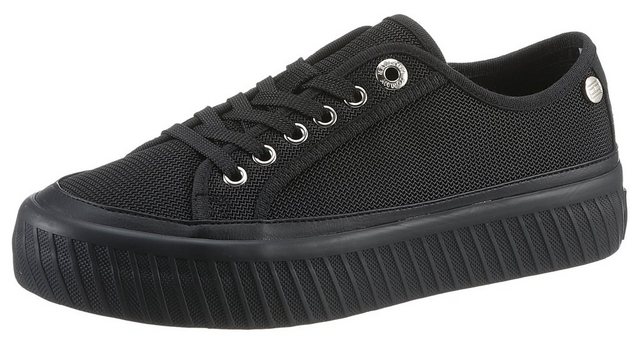 Tommy Hilfiger PLATFORM VULCANIZED SNEAKER Plateausneaker mit Logo an der Ferse (schwarz)