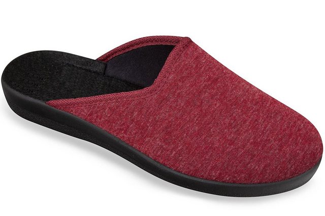 PADERO Damen Pantolette Hausschuh für breite Füße (Rot-236)