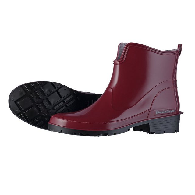 tomBrook Gummistiefelette Damen Regenstiefel Zum Abendkleid - Gummistiefel halbhoch wasserdicht (weinrot)